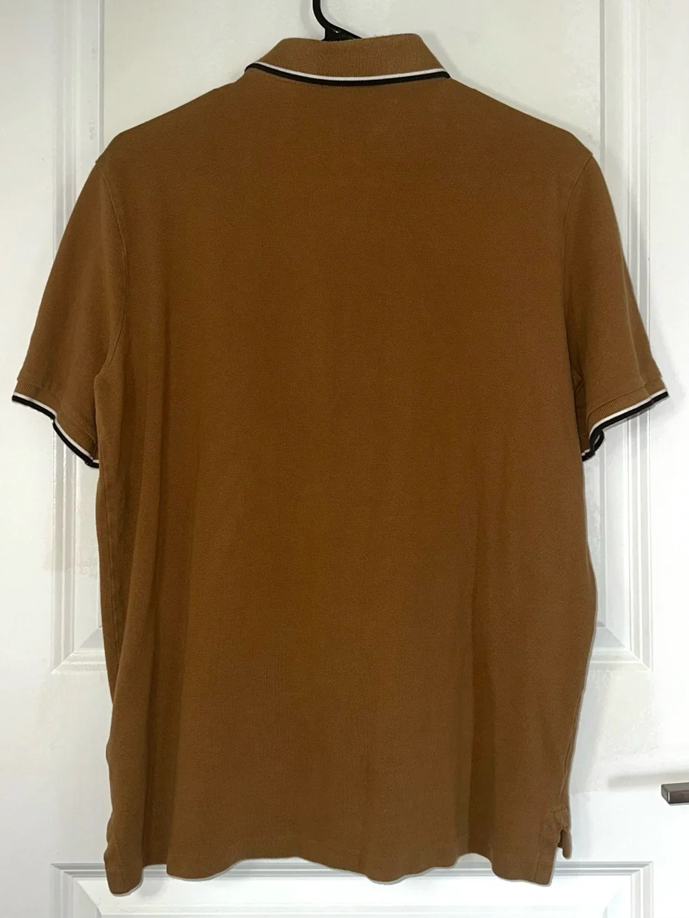 Ralph Lauren Polo Shirt in Brown with Black & White Trim